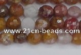 CAG9911 15.5 inches 6mm faceted round red moss agate beads