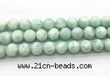 CAS305 15.5 inches 14mm round snowflake angelite gemstone beads