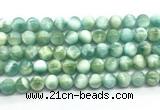 CAS322 15.5 inches 10mm round peacock angelite gemstone beads