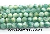 CAS323 15.5 inches 12mm round peacock angelite gemstone beads