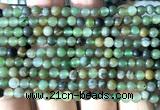 CGJ520 15 inches 4mm round Xinjiang green jade beads wholesale