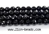 CON128 15.5 inches 14mm faceted round black onyx gemstone beads