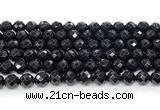 CON132 15.5 inches 8mm faceted round black onyx gemstone beads