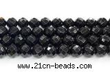 CON134 15.5 inches 12mm faceted round black onyx gemstone beads