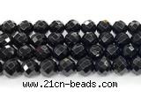 CON135 15.5 inches 14mm faceted round black onyx gemstone beads