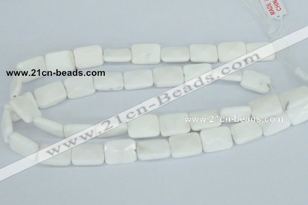 CAA08 15.5 inches 15*20mm faceted rectangle white agate gemstone beads