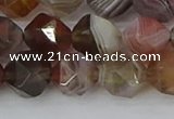 CAA1009 15.5 inches 10mm faceted nuggets botswana agate beads