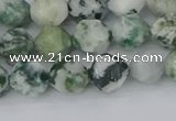 CAA1021 15.5 inches 8mm faceted nuggets tree agate beads