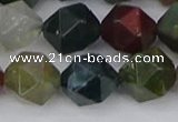 CAA1029 15.5 inches 12mm faceted nuggets Indian agate beads