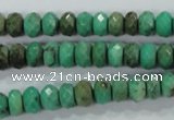 CAA103 15.5 inches 5*8mm faceted rondelle grass agate gemstone beads