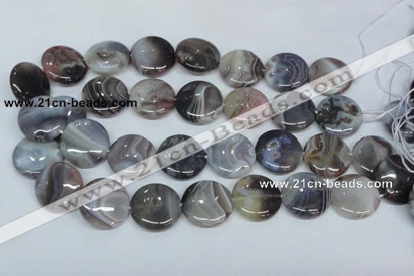 CAA106 15.5 inches 25mm coin botswana agate gemstone beads