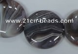 CAA107 15.5 inches 30mm coin botswana agate gemstone beads