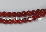 CAA110 15.5 inches 5mm round red agate gemstone beads wholesale