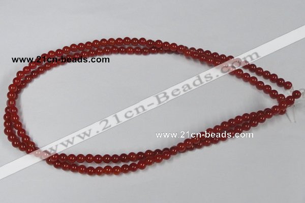 CAA110 15.5 inches 5mm round red agate gemstone beads wholesale