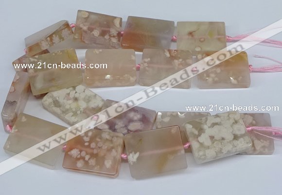 CAA1131 15.5 inches 30*40mm rectangle sakura agate gemstone beads