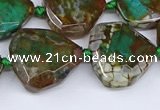 CAA1139 18*20mm - 25*35mm faceted freeform dragon veins agate beads