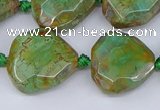 CAA1140 18*20mm - 25*35mm faceted freeform dragon veins agate beads