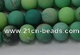 CAA1151 15.5 inches 6mm round matte grass agate beads wholesale