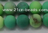 CAA1152 15.5 inches 8mm round matte grass agate beads wholesale