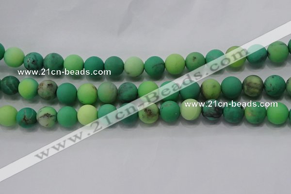 CAA1152 15.5 inches 8mm round matte grass agate beads wholesale