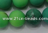 CAA1153 15.5 inches 10mm round matte grass agate beads wholesale