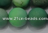 CAA1155 15.5 inches 14mm round matte grass agate beads wholesale