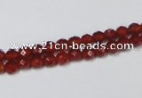 CAA117 15.5 inches 4mm faceted round red agate gemstone beads