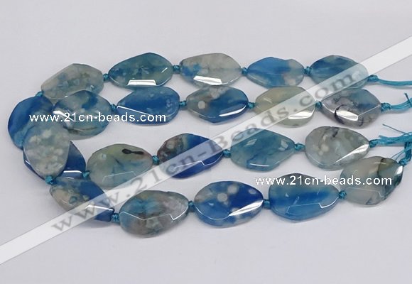 CAA1178 15.5 inches 22*30mm - 25*35mm faceted freeform sakura agate beads