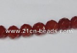 CAA118 15.5 inches 8mm faceted round red agate gemstone beads