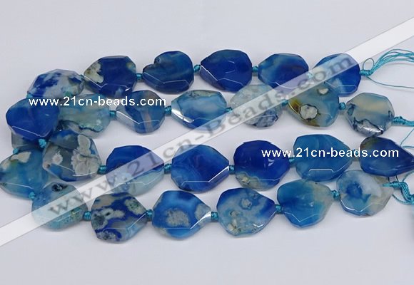 CAA1198 15.5 inches 22*25mm - 28*30mm faceted freeform sakura agate beads