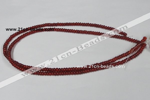 CAA121 15.5 inches 3*5mm rondelle red agate gemstone beads