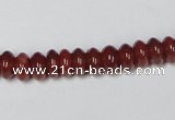 CAA122 15.5 inches 5*8mm rondelle red agate gemstone beads