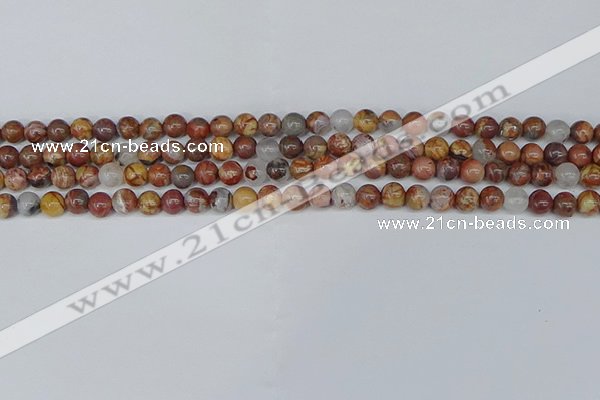 CAA1220 15.5 inches 4mm round gold mountain agate beads