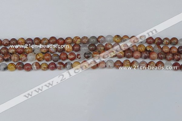 CAA1221 15.5 inches 6mm round gold mountain agate beads