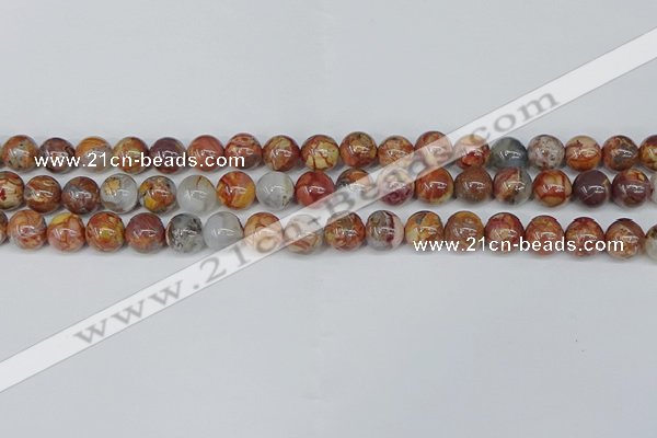 CAA1222 15.5 inches 8mm round gold mountain agate beads