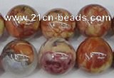 CAA1225 15.5 inches 14mm round gold mountain agate beads