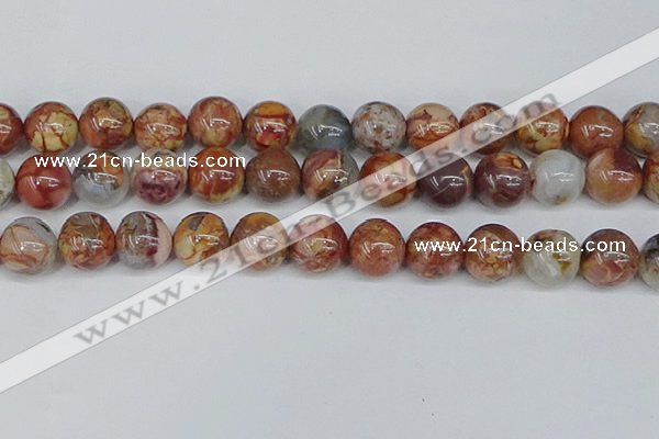 CAA1225 15.5 inches 14mm round gold mountain agate beads