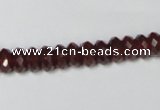 CAA123 15.5 inches 5*8mm faceted rondelle red agate gemstone beads