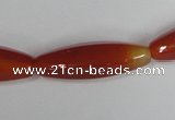 CAA127 15.5 inches 10*30mm rice red agate gemstone beads