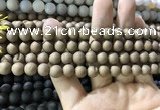 CAA1295 15.5 inches 8mm round matte plated druzy agate beads