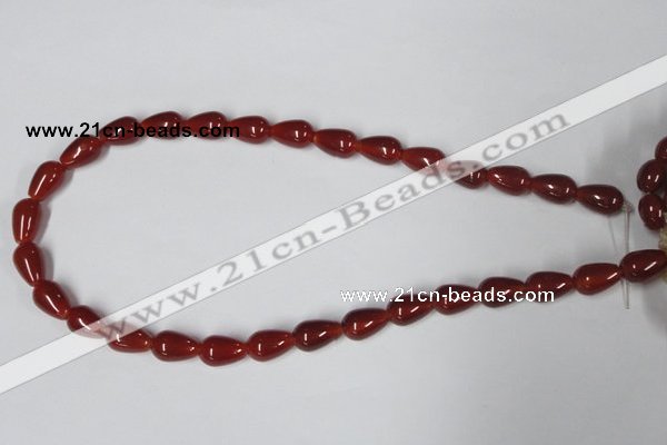 CAA131 15.5 inches 9*14mm teardrop red agate gemstone beads