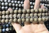 CAA1315 15.5 inches 10mm round matte plated druzy agate beads