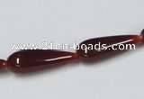 CAA133 15.5 inches 8*22mm teardrop red agate gemstone beads