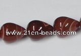 CAA135 15.5 inches 8*16mm teardrop red agate gemstone beads