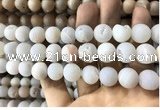 CAA1351 15.5 inches 14mm round matte plated druzy agate beads