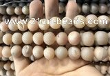 CAA1352 15.5 inches 14mm round matte plated druzy agate beads