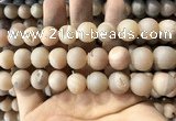 CAA1372 15.5 inches 16mm round matte plated druzy agate beads
