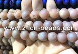 CAA1373 15.5 inches 16mm round matte plated druzy agate beads