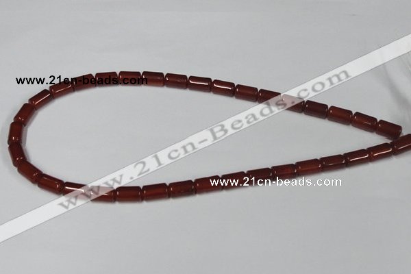 CAA138 15.5 inches 7*12mm column red agate gemstone beads