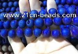 CAA1380 15.5 inches 16mm round matte plated druzy agate beads